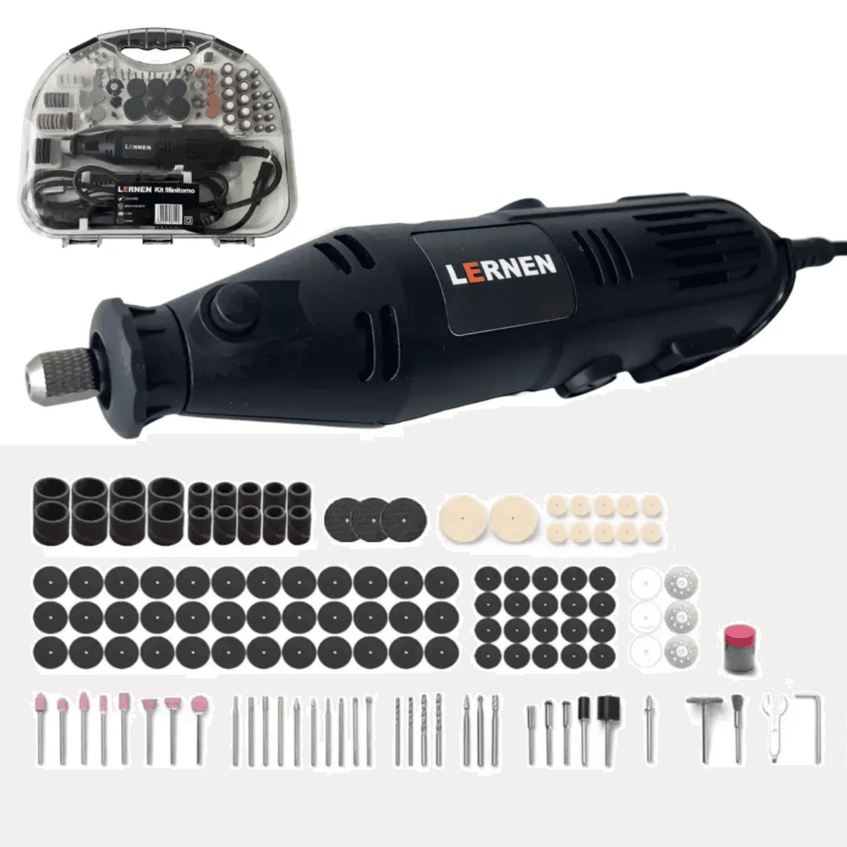Kit Minitorno LERNEN Tipo Dremel 135w 211 Piezas