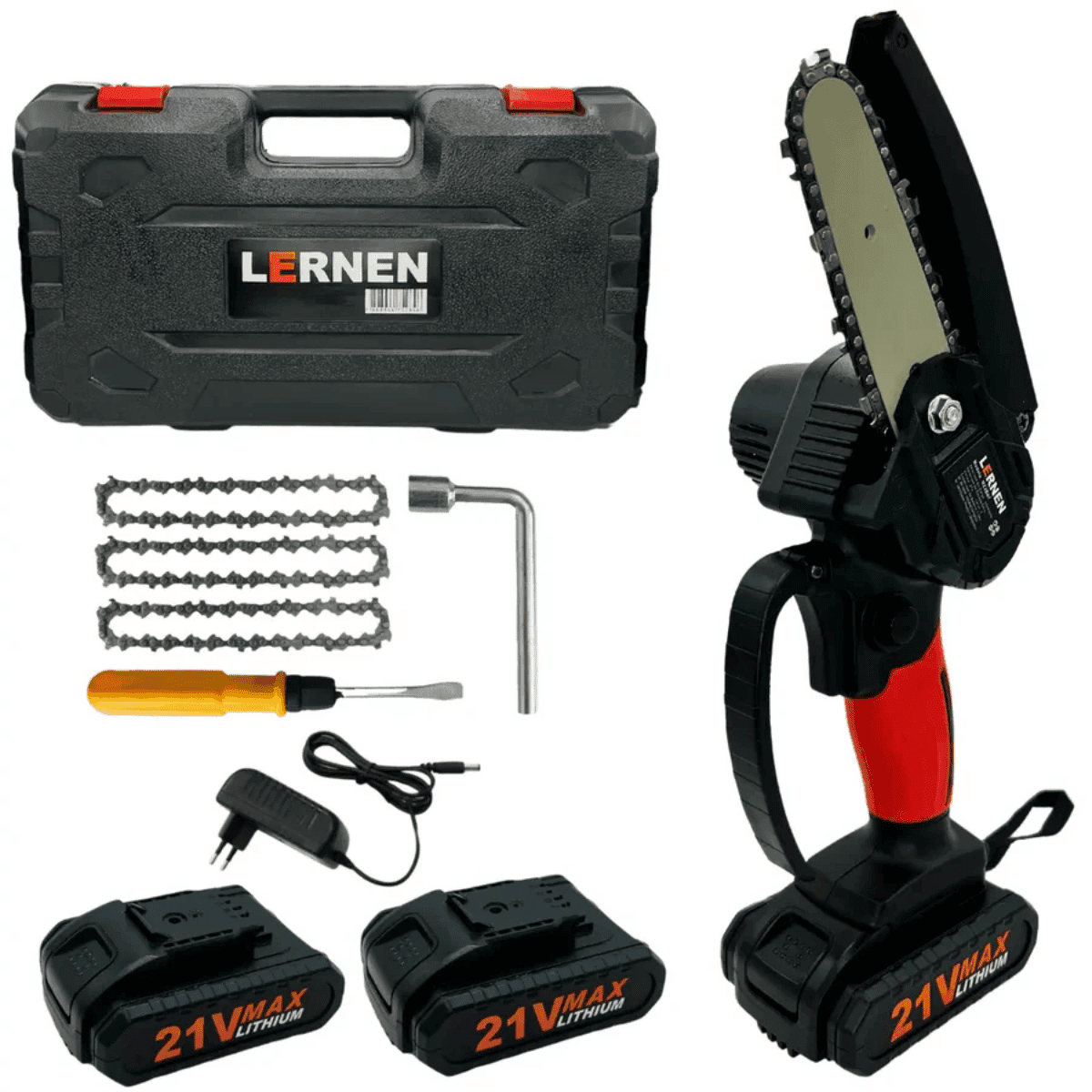 Motosierra Podadora Inalámbrica 4" LERNEN+ 2 Baterías